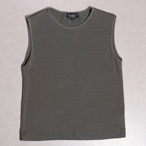 y2K Gucci Vintage Zamasport Stretch Tank Top Designer Italy Women's XL Gray